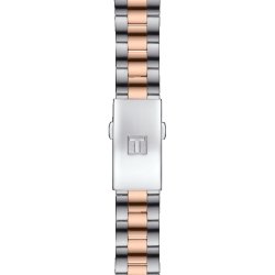 Brazalete del Tissot PR 100 Sport Chic de mujer bicolor con esfera negra, T1019102206100.
