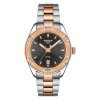 Reloj Tissot PR 100 Sport Chic de mujer bicolor con esfera negra, T1019102206100.
