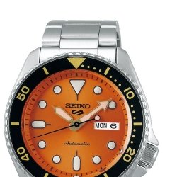 Reloj Seiko 5 Sports automático para hombre con esfera naranja, SRPD59K1.