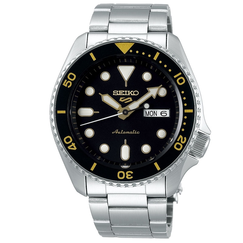 Reloj Seiko 5 Sports automático de hombre con esfera negra, SRPD57K1