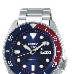 Reloj Seiko 5 Sports automático en acero con bisel azul/rojo, SRPD53K1.