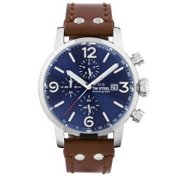 Reloj Tw Steel Maverick para hombre con esfera azul, cronógrafo y correa, MS104.