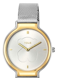 Reloj Tous Real Bear de mujer en acero bicolor con malla, 900350385.