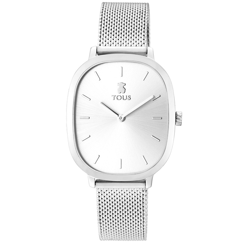 Reloj Tous Heritage de mujer en acero con caja rectangular y malla, 900350390.