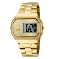 Reloj Tous de mujer D-Bear digital, dorado en oro amarillo, de estilo retro 600350300
