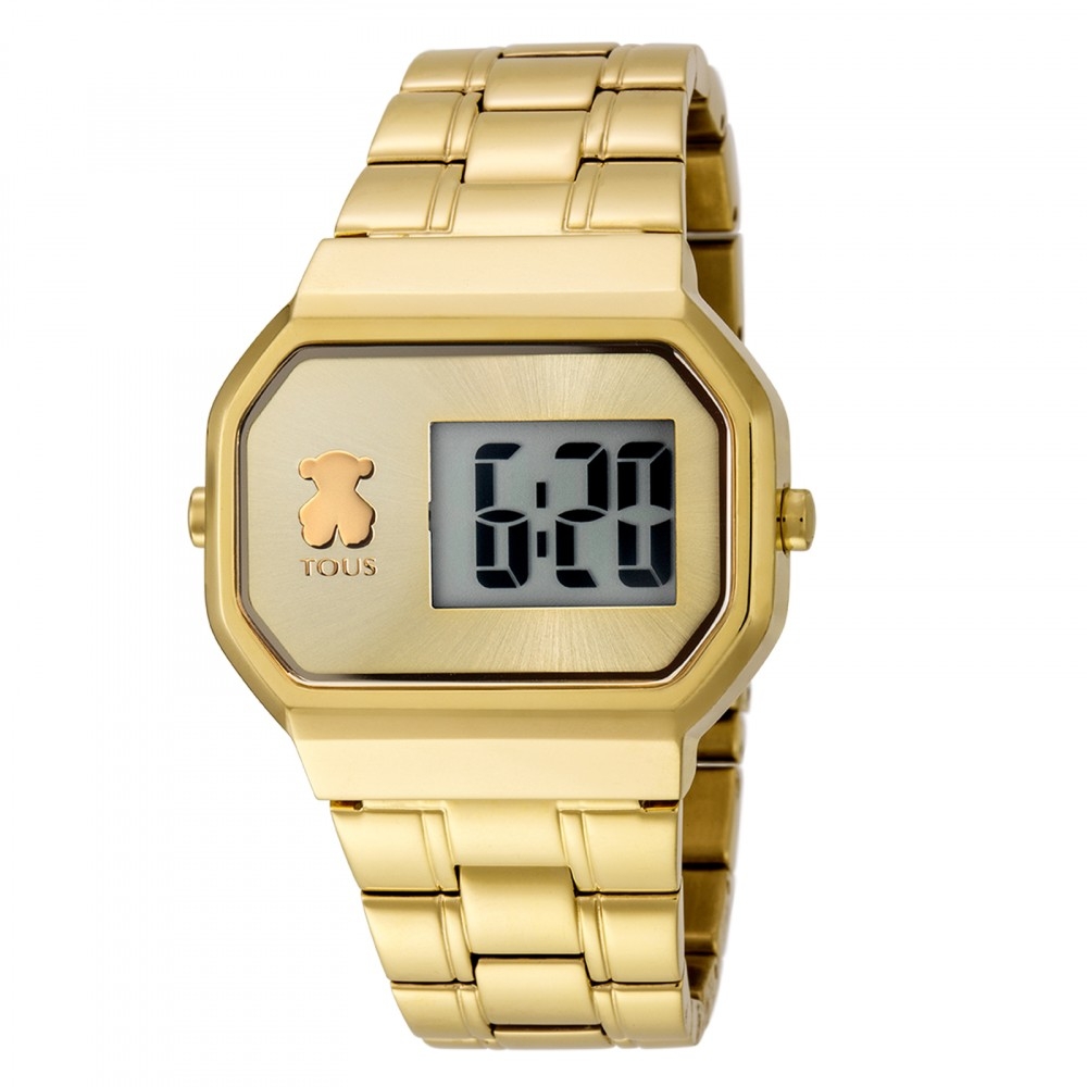 Guinness famélico Sillón Reloj Tous de mujer D-Bear digital, dorado en oro amarillo, de estilo retro  600350300
